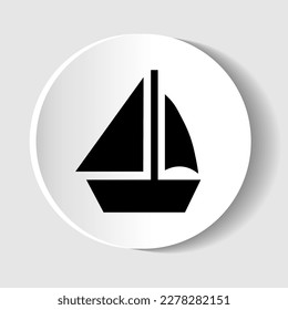 Vector yacht icon flat design buttons for web design and mobile apps.