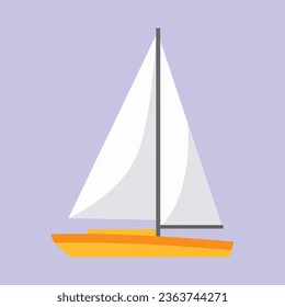Vector yacht icon in flat style on a white background.