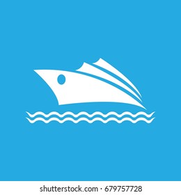 vector yacht icon isolated on blue background. vector yacht, boat logo