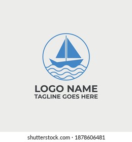 Vector yacht logo, Vector Boat Logo, Water Boat logo template