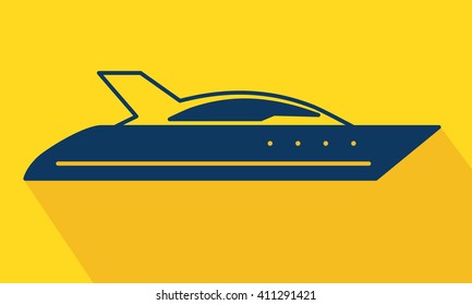 Vector yacht logo icon, in elegant trendy style