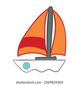 Vector yacht modern icon flat illustration of yacht modern vector icon isolated on white background.