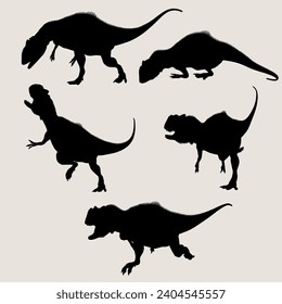 vector Yangchuanosaurus dinosaur on the silhouette set