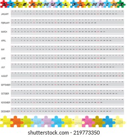 The vector of Year 2015 Calendar Annual Planing Strategy.