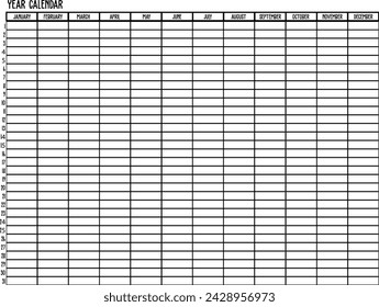 Vector Year Calendar Desk Template