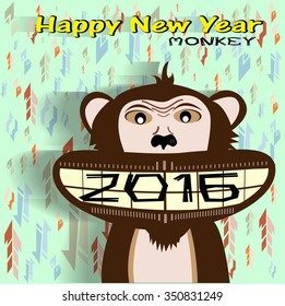 Vector year of the monkey 2016