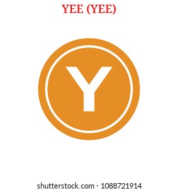 Vector YEE (YEE) digital cryptocurrency logo. YEE (YEE) icon. Vector illustration isolated on white background.