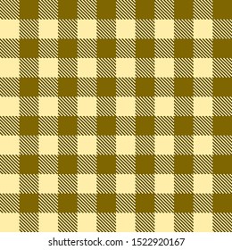 Vector Yelllow Buffalo Check Plaid Seamless Pattern illustration for printing on paper, wallpaper, covers, textiles, fabrics, for decoration, decoupage, and other