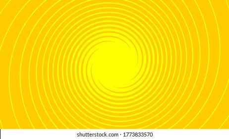 Vector - Yellow abstract vortex background. Bursting, Radial, radiating pattern.Free space in a center.