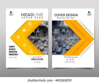 Vector yellow annual report leaflet Brochure Flyer template A4 size design.
Modern style for book cover magazine layout design, Abstract arrow symbol background, presentation templates.
