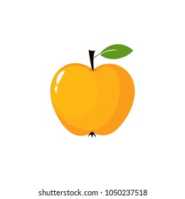 Vector yellow apple icon.