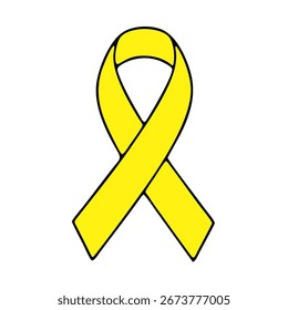 vector of a yellow awareness ribbon