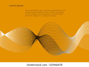 Vector yellow background with abstract wave and example text