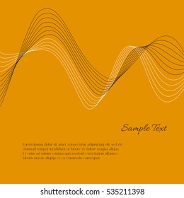 Vector yellow background with abstract wave and example text