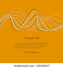 Vector yellow background with abstract wave and example text