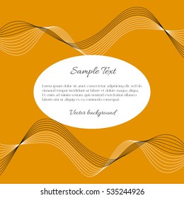 Vector yellow background with abstract wave and example text