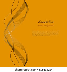 Vector yellow background with dark wave and example text