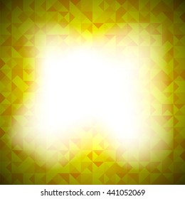 Vector Yellow Background with Geometric Triangles.