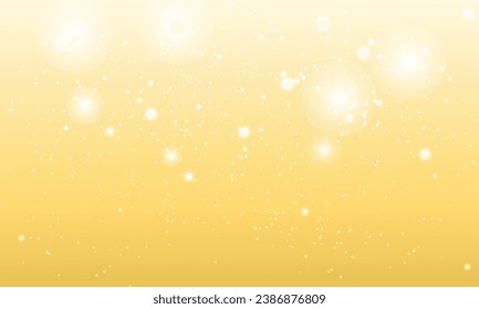 Vector yellow background with glowing sparkle bokeh.