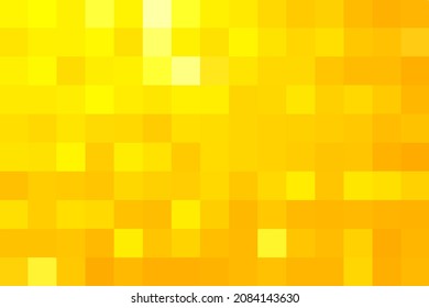 Vector yellow background. Gold geometric texture from yellow squares. Vector pattern of square yellow pixels. A backing of mosaic squares for branding, calendar, card, banner, cover, header for site