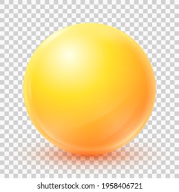 Vector yellow ball Realistic 3d sphere isolated on transparent background EPS10