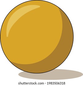 Vector, a yellow ball with shadows and high lights 