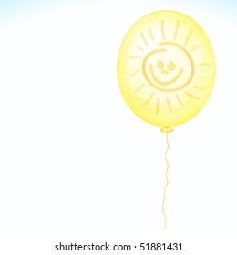 Vector Yellow balloon with smile.