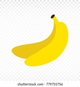 Vector yellow banana ith white background.