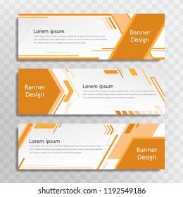Vector yellow banner template design with 3 designs.