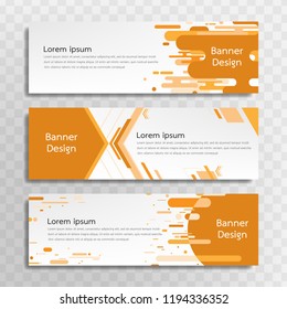 Vector yellow banner template design with 3 designs.