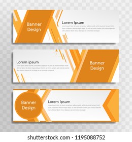 Vector yellow banner template design with 3 designs.