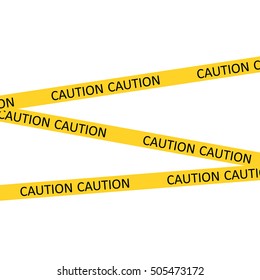 vector yellow barrier tape with the words caution stretched from end to end of the file