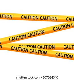 vector yellow barrier tape with the words caution stretched from end to end of the file