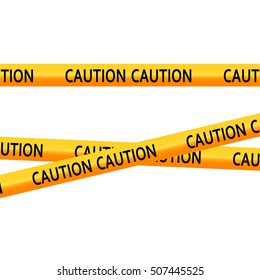 vector yellow barrier tape with the words caution stretched from end to end of the file
