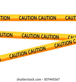vector yellow barrier tape with the words caution stretched from end to end of the file