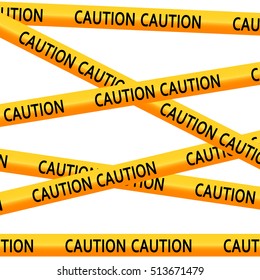 vector yellow barrier tape with the words caution stretched from end to end of the file
