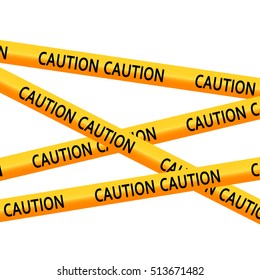vector yellow barrier tape with the words caution stretched from end to end of the file