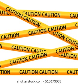 vector yellow barrier tape with the words caution stretched from end to end of the file