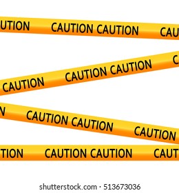 vector yellow barrier tape with the words caution stretched from end to end of the file