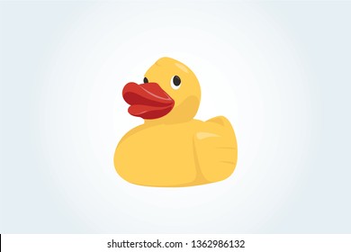 Vector Yellow Bath Duck - Kid floating toy logo