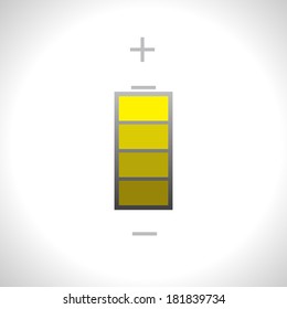 Vector yellow battery icon. Eps10