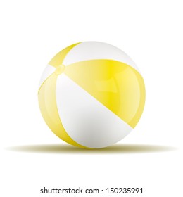 Vector yellow beach ball isolated on a white background. Fitness symbol