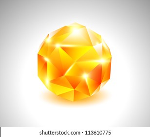 vector yellow beautiful gemstone