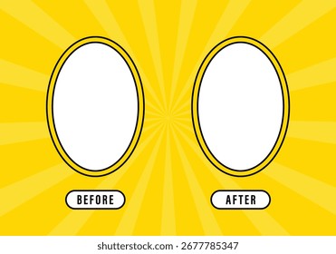 Vector Yellow Before And After Frame Template Design
