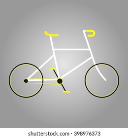 vector yellow bicycle used for design work
