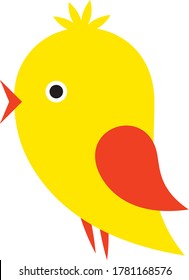 Vector yellow bird baby illustration