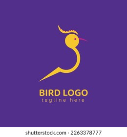 Vector yellow bird logo design 