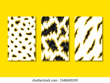 vector yellow and black grunge texture on white background collection for brochure banner and publication