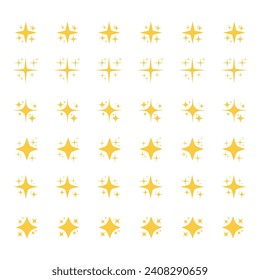 Vector yellow black sparkle firework collection.