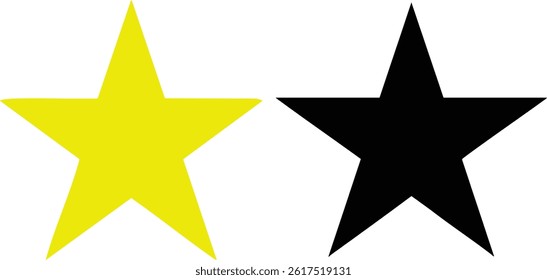 Vector Yellow and Black Star Geometric Design with Bold Colors and Minimalist Artwork